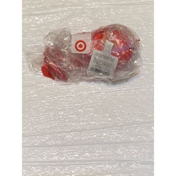 Target Fabric Gift Wrap Bird with Pink Ribbon Christmas Tree Ornament Wondershop - Picture 2 of 4